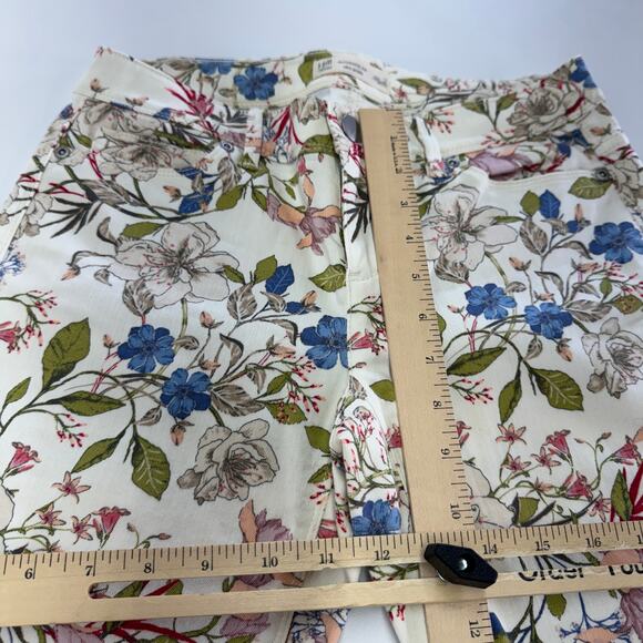 J.Jill Jeans Womens 2 Petite White Floral Denim Slim Ankle Authentic Fit‎ Cotton - Picture 8 of 9